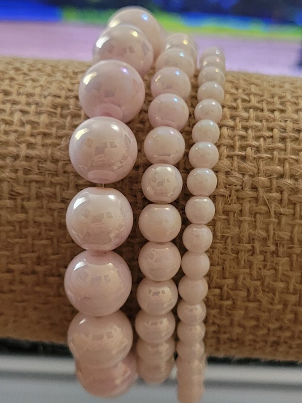 Eye Catching Pale Pink Beads in Varied Sizes